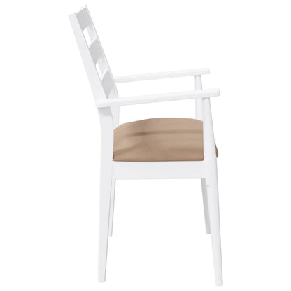 Sillas De Comedor Con Cojines, 2 Unidades, Blancas, Madera Maciza, Caucho