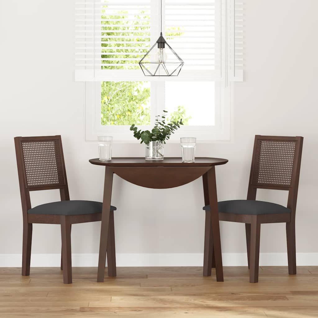 Sillas De Comedor Con Cojines 2 Uds Madera Maciza Marrón Caucho