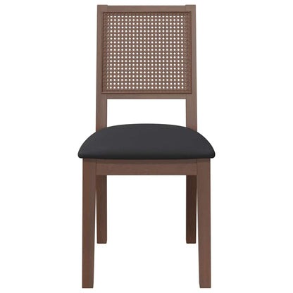 Sillas De Comedor Con Cojines 2 Uds Madera Maciza Marrón Caucho