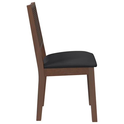 Sillas De Comedor Con Cojines 2 Uds Madera Maciza Marrón Caucho