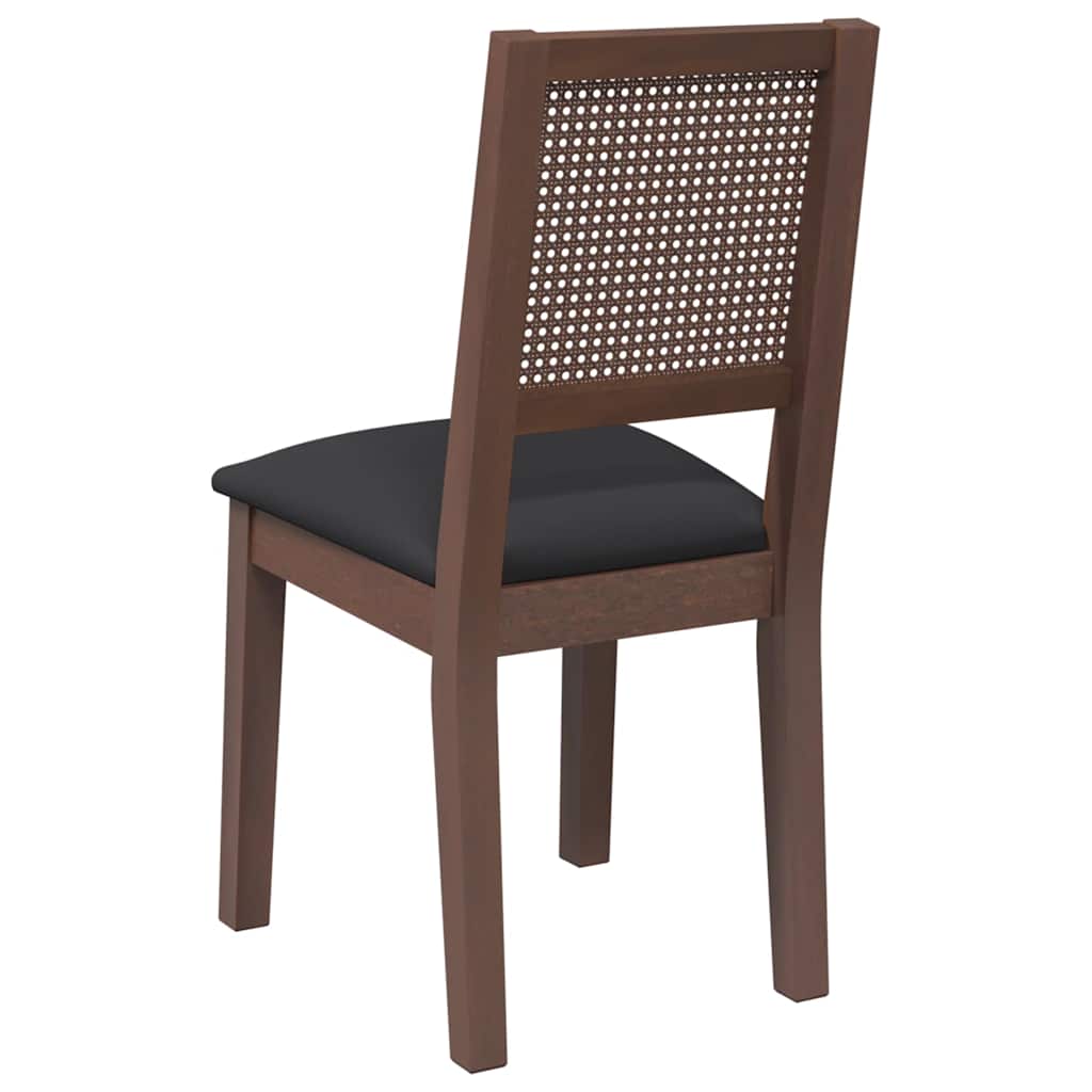 Sillas De Comedor Con Cojines 2 Uds Madera Maciza Marrón Caucho