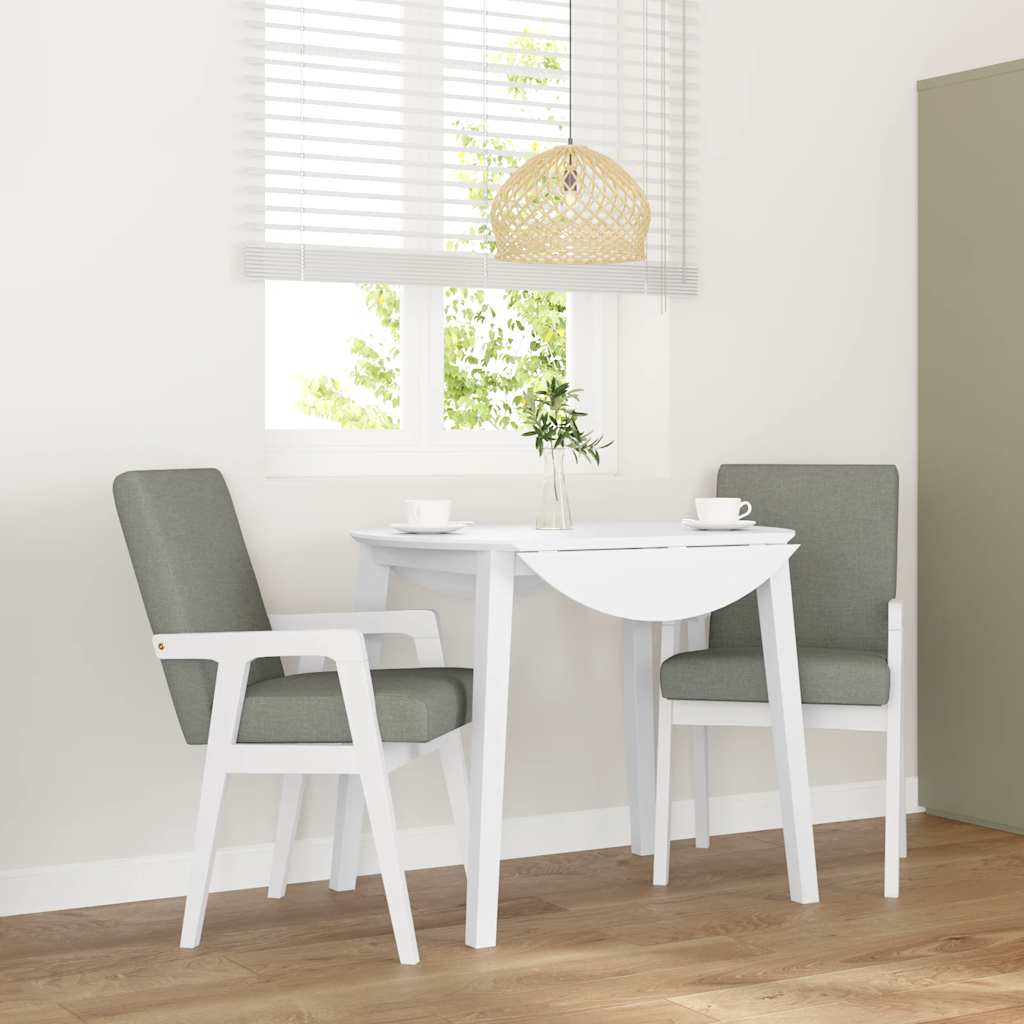 Sillas De Comedor Con Cojines, 2 Unidades, Blancas, Madera Maciza, Caucho