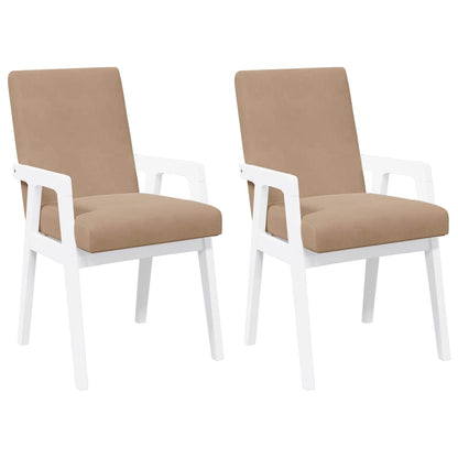 Sillas De Comedor Con Cojines, 2 Unidades, Blancas, Madera Maciza, Caucho
