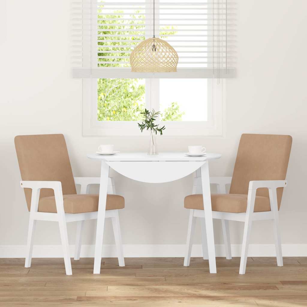 Sillas De Comedor Con Cojines, 2 Unidades, Blancas, Madera Maciza, Caucho