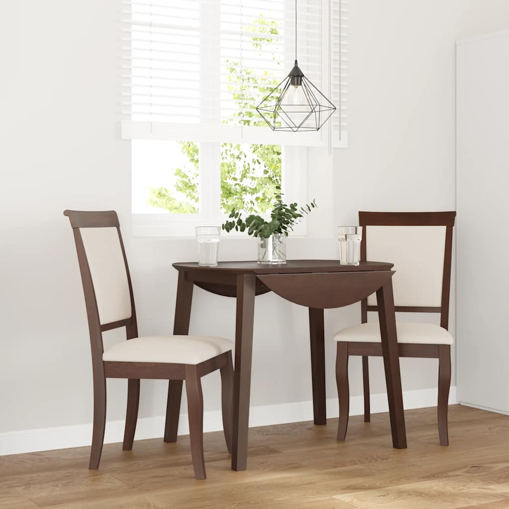 Sillas De Comedor Con Cojines 2 Uds Madera Maciza Marrón Caucho