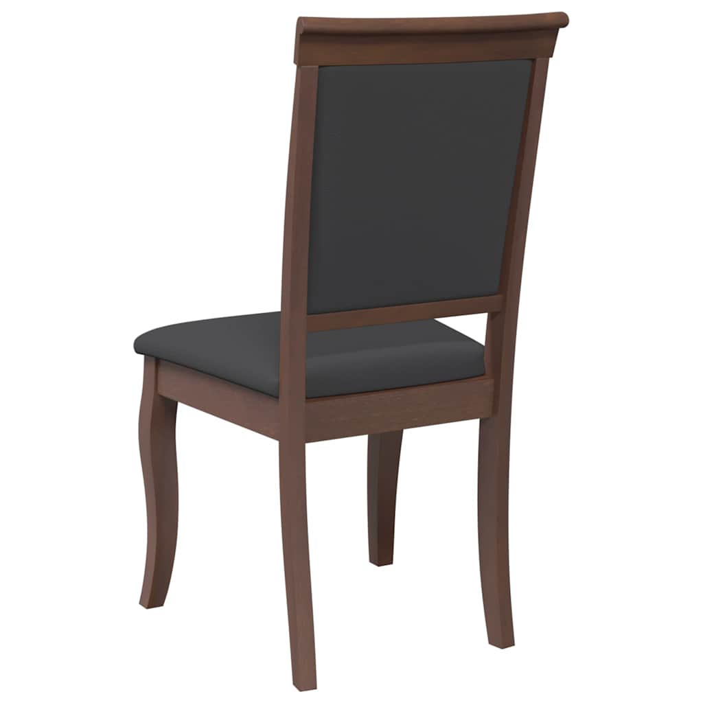 Sillas De Comedor Con Cojines 2 Uds Madera Maciza Marrón Caucho