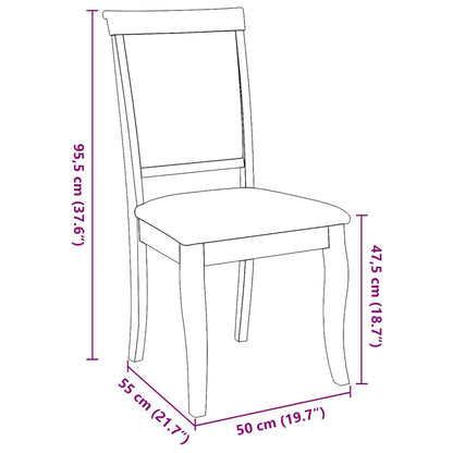 Sillas De Comedor Con Cojines 2 Uds Madera Maciza Marrón Caucho