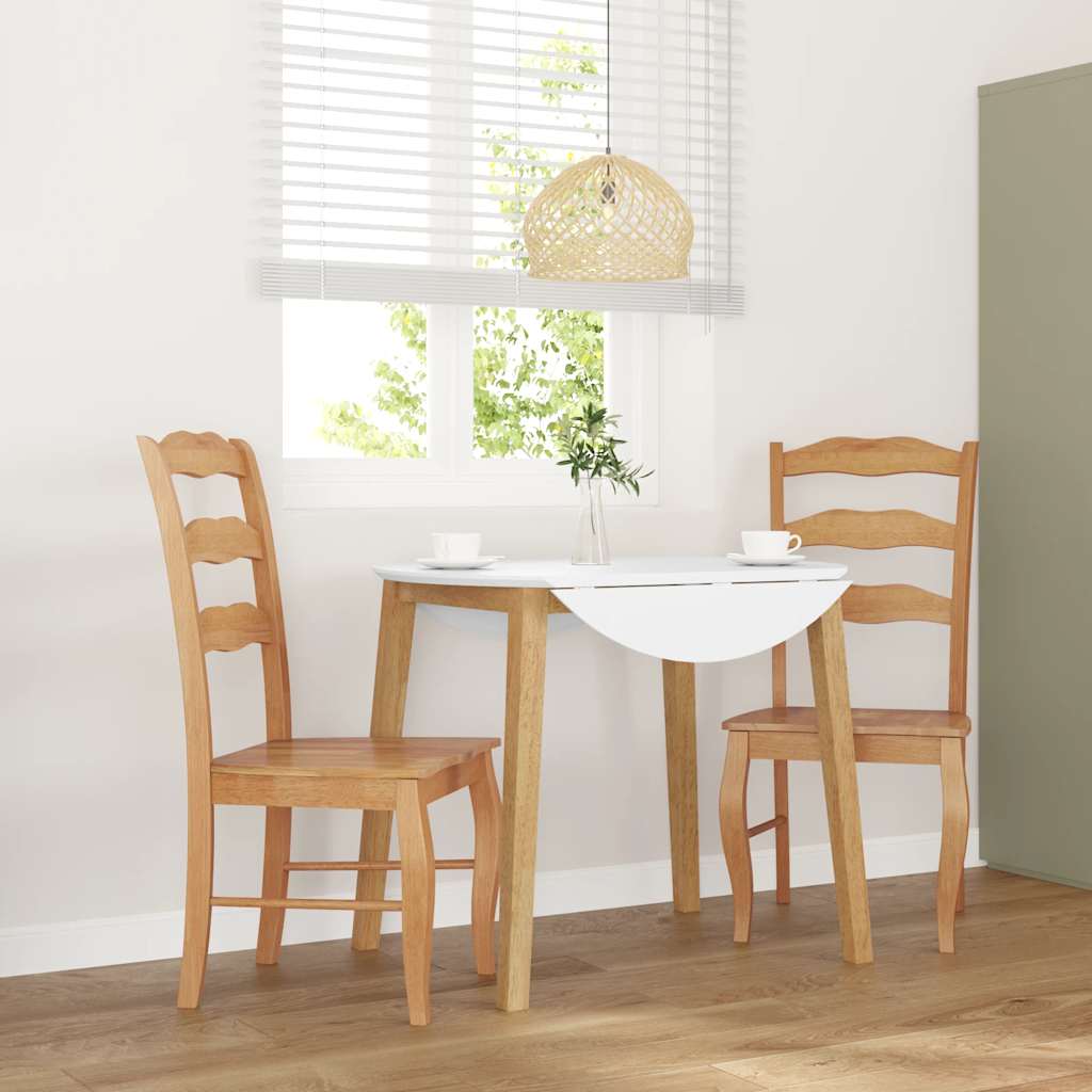 Sillas De Comedor Con Cojines, 2 Unidades, Blancas, Madera Maciza, Caucho