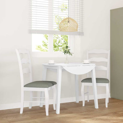 Sillas De Comedor Con Cojines, 2 Unidades, Blancas, Madera Maciza, Caucho