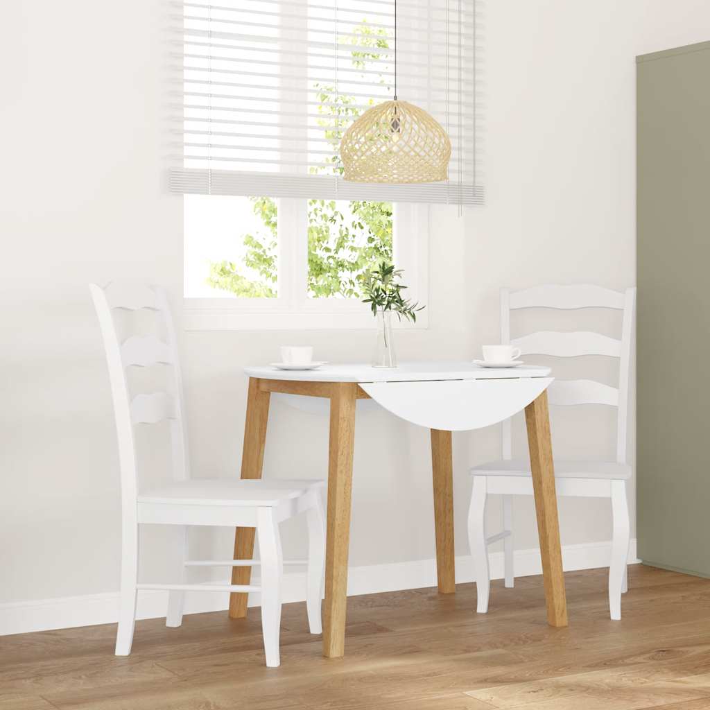 Sillas De Comedor Con Cojines, 2 Unidades, Blancas, Madera Maciza, Caucho