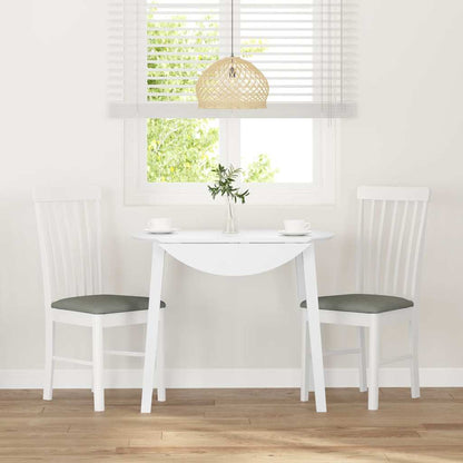 Sillas De Comedor Con Cojines 2Uds Madera Maciza Blanco Caucho
