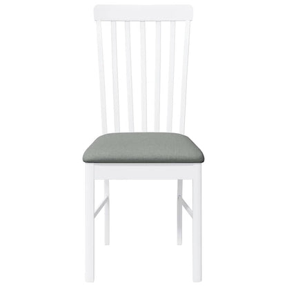 Sillas De Comedor Con Cojines 2Uds Madera Maciza Blanco Caucho