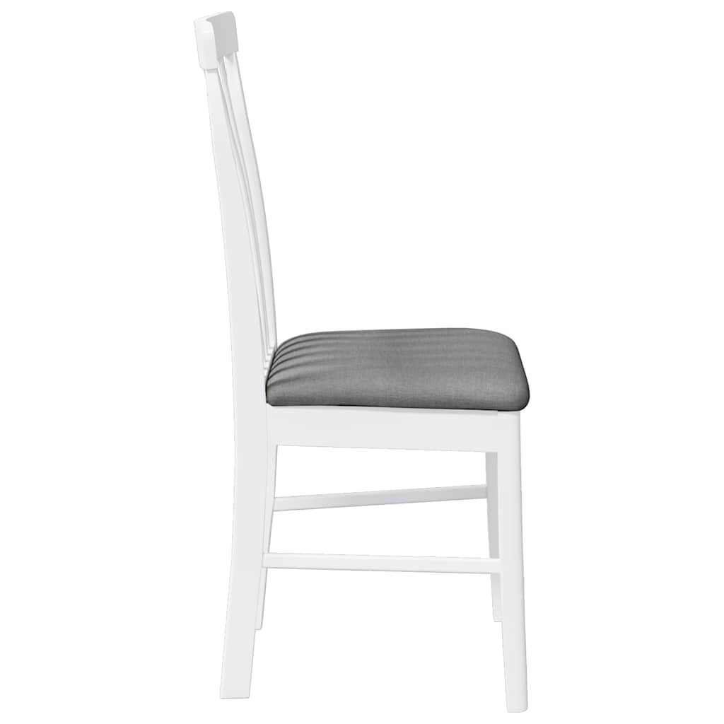 Sillas De Comedor Con Cojines 2Uds Madera Maciza Blanco Caucho