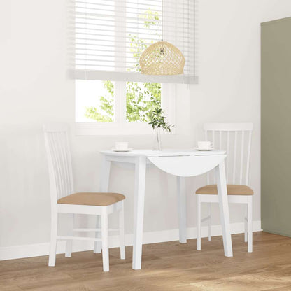 Sillas De Comedor Con Cojines 2Uds Madera Maciza Blanco Caucho