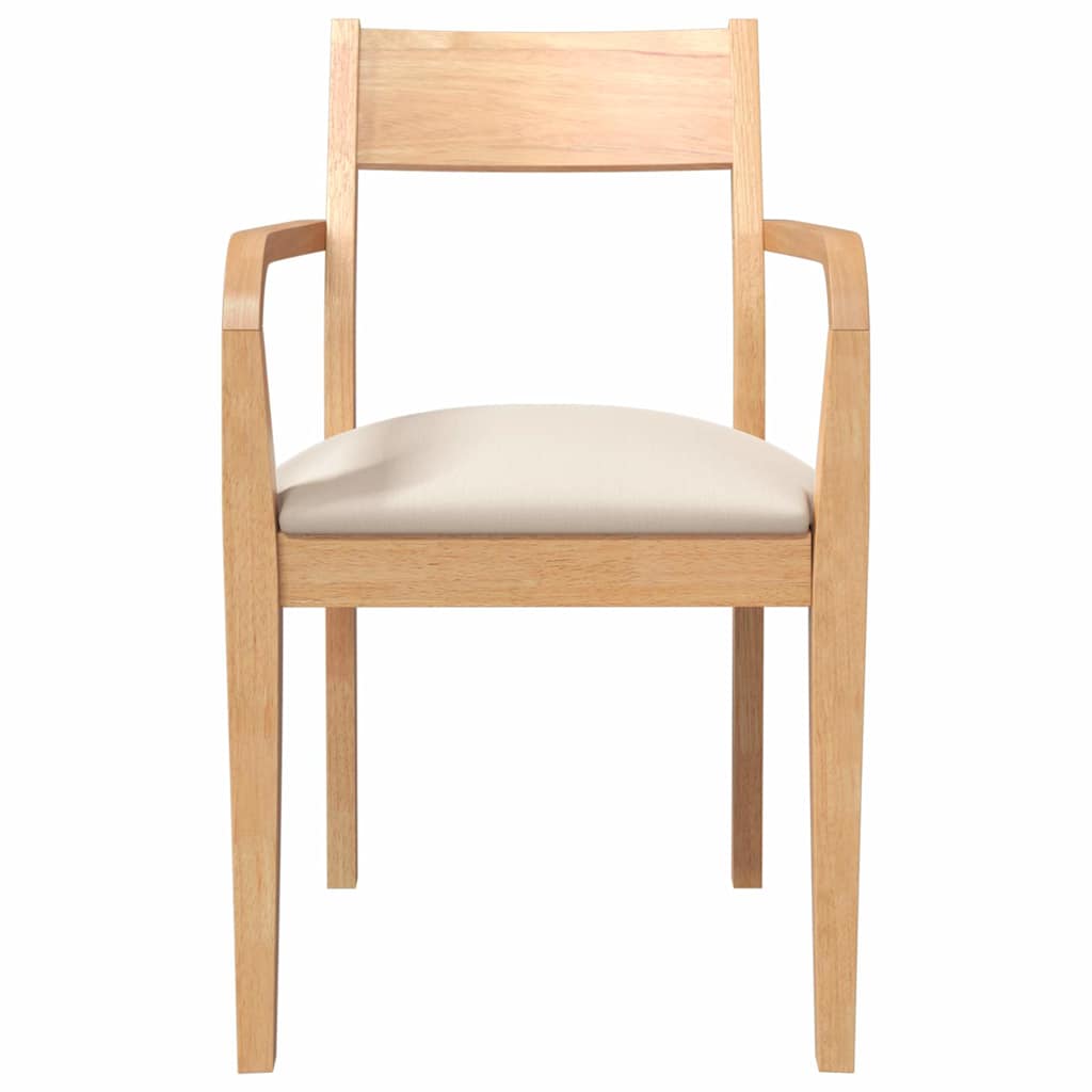 Sillas De Comedor Con Cojines 2Uds Madera Maciza Natural Caucho