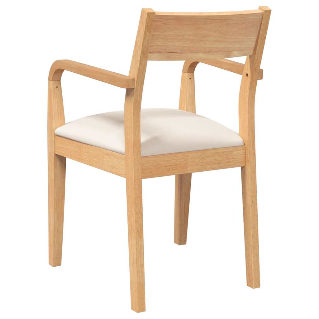 Sillas De Comedor Con Cojines 2Uds Madera Maciza Natural Caucho