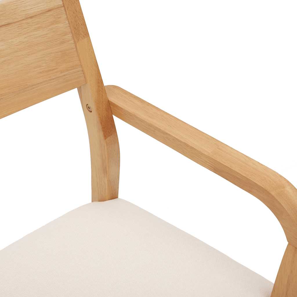 Sillas De Comedor Con Cojines 2Uds Madera Maciza Natural Caucho
