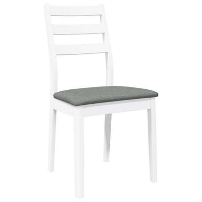 Sillas De Comedor Con Cojines 2Uds Madera Maciza Blanco Caucho