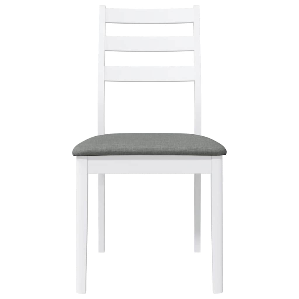 Sillas De Comedor Con Cojines 2Uds Madera Maciza Blanco Caucho