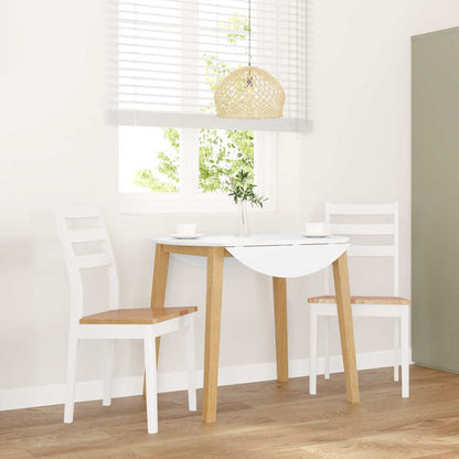 Sillas De Comedor Con Cojines 2Uds Madera Maciza Blanco Caucho