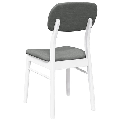 Sillas De Comedor Con Cojines 2Uds Madera Maciza Blanco Caucho