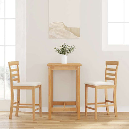 Taburetes De Bar Con Cojines 2 Uds Madera Maciza Blanca Caucho