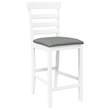 Taburetes De Bar Con Cojines 2 Uds Madera Maciza Blanca Caucho