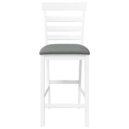 Taburetes De Bar Con Cojines 2 Uds Madera Maciza Blanca Caucho