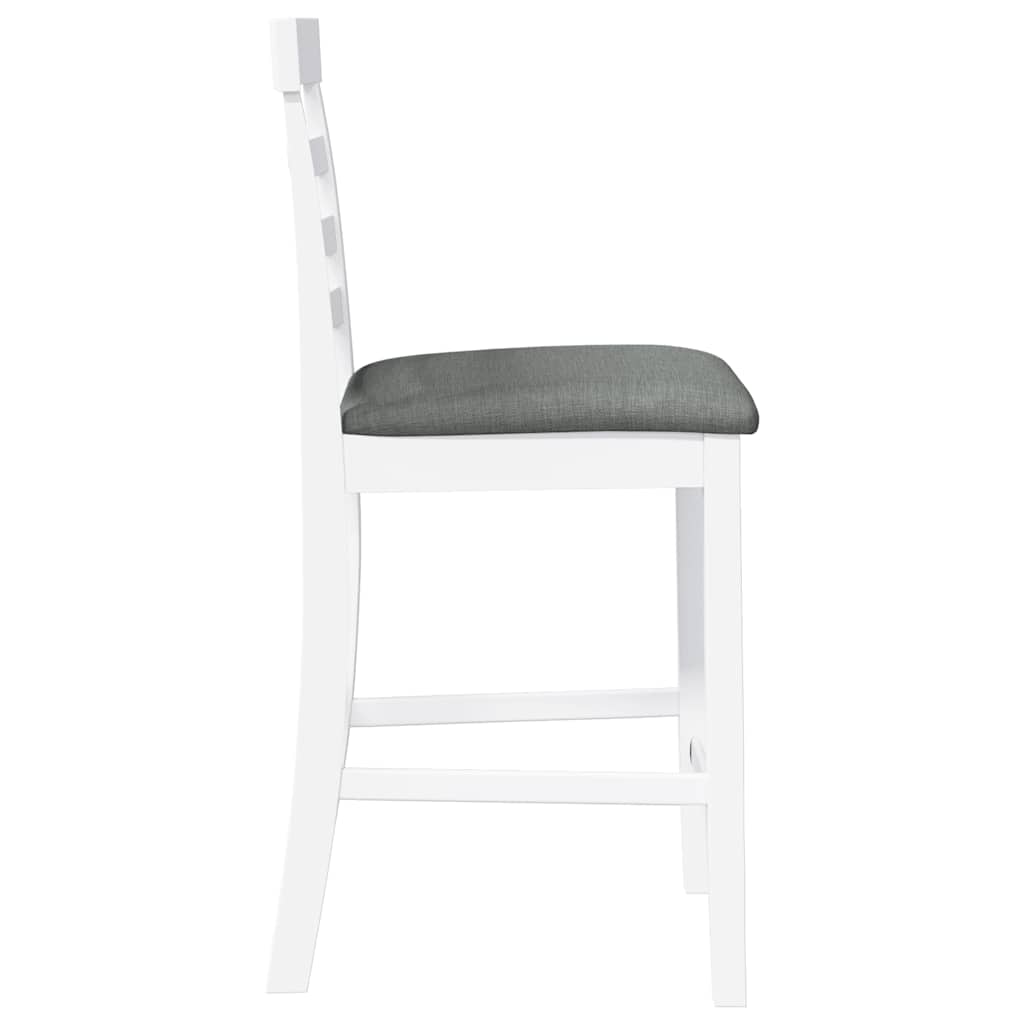 Taburetes De Bar Con Cojines 2 Uds Madera Maciza Blanca Caucho