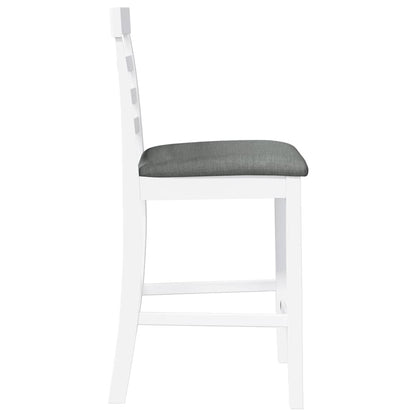 Taburetes De Bar Con Cojines 2 Uds Madera Maciza Blanca Caucho