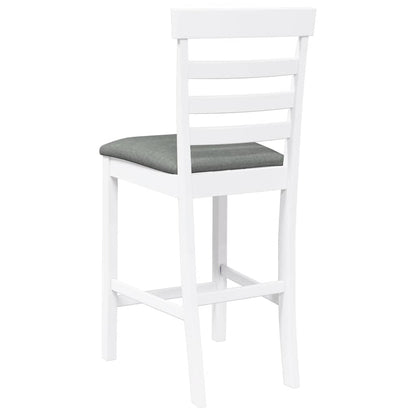 Taburetes De Bar Con Cojines 2 Uds Madera Maciza Blanca Caucho