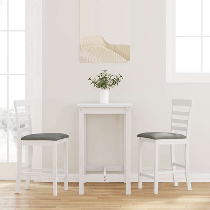 Taburetes De Bar Con Cojines 2 Uds Madera Maciza Blanca Caucho