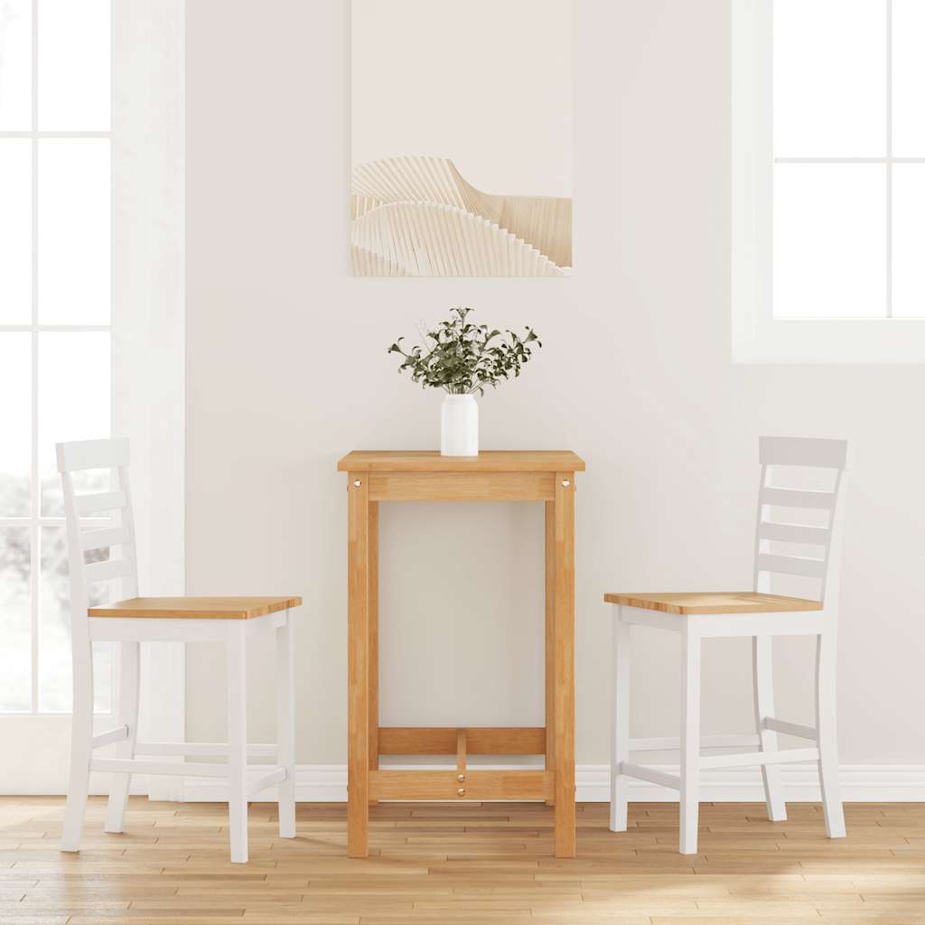 Taburetes De Bar Con Cojines 2 Uds Madera Maciza Blanca Caucho