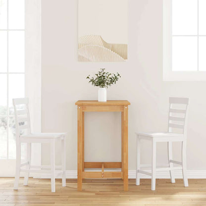 Taburetes De Bar Con Cojines 2 Uds Madera Maciza Blanca Caucho