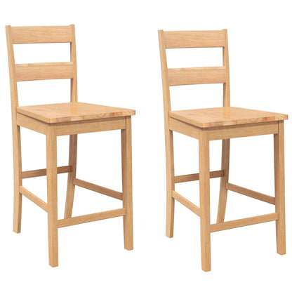 Taburetes De Bar 2 Uds Madera Maciza Caucho