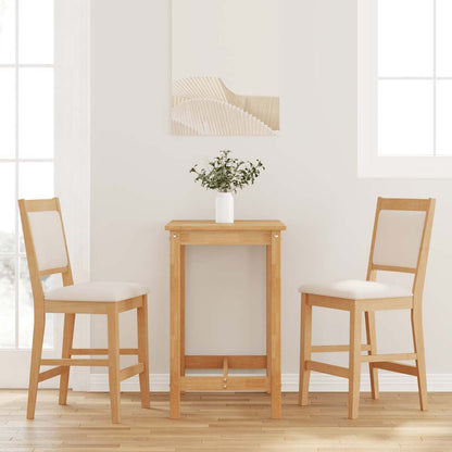 Taburetes De Bar Con Cojines, 2 Unidades, Madera Maciza Blanca, Goma