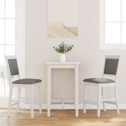 Taburetes De Bar Con Cojines, 2 Unidades, Madera Maciza Blanca, Goma