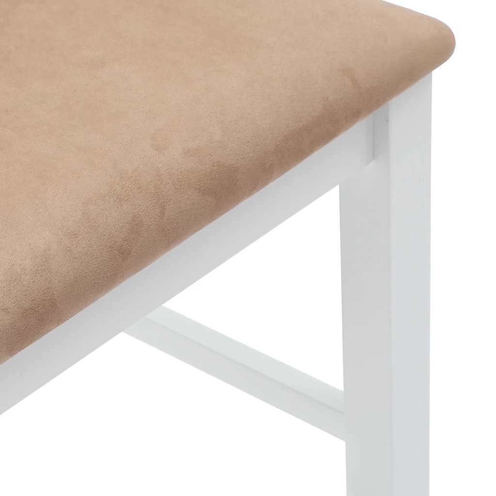 Taburetes De Bar Con Cojines, 2 Unidades, Madera Maciza Blanca, Goma