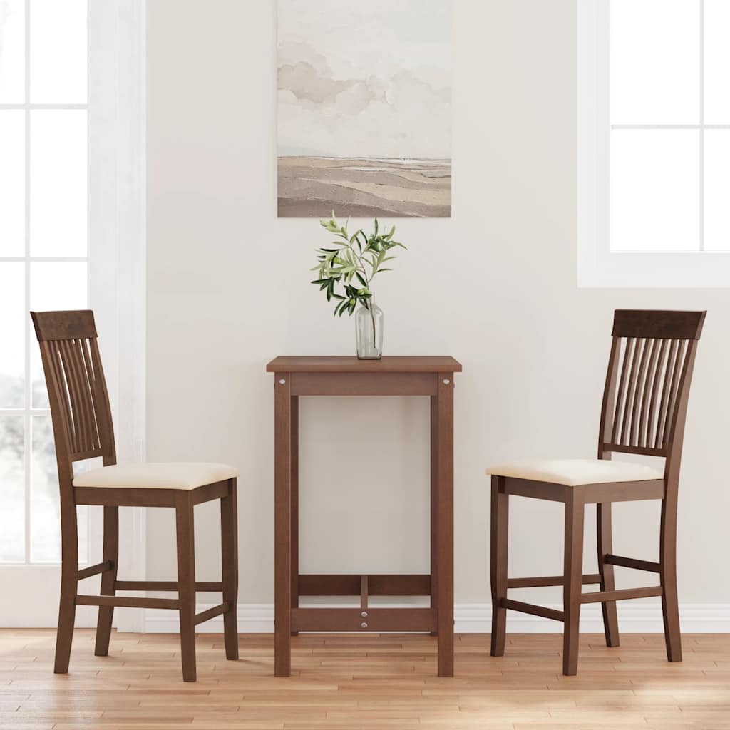 Taburetes De Bar Con Cojines, 2 Unidades, Madera Maciza Blanca, Goma