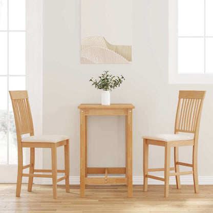 Taburetes De Bar Con Cojines, 2 Unidades, Madera Maciza Blanca, Goma