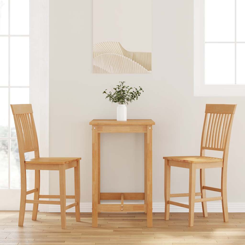 Taburetes De Bar Con Cojines, 2 Unidades, Madera Maciza Blanca, Goma