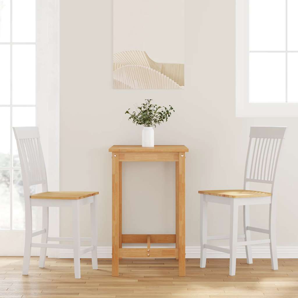 Taburetes De Bar Con Cojines, 2 Unidades, Madera Maciza Blanca, Goma
