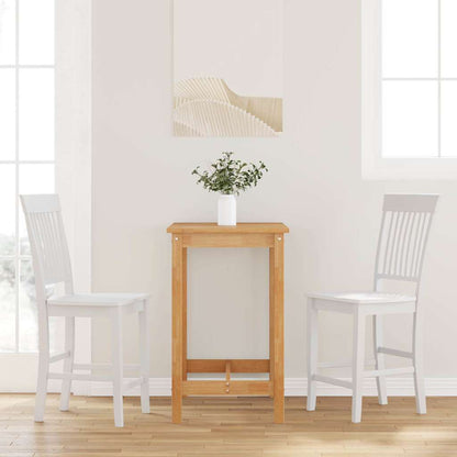 Taburetes De Bar Con Cojines, 2 Unidades, Madera Maciza Blanca, Goma
