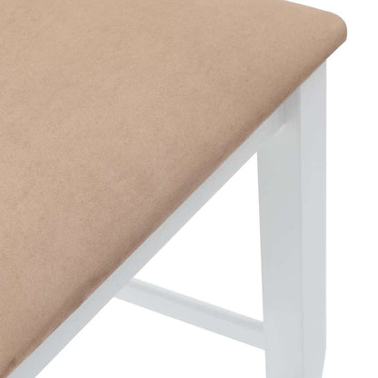Taburetes De Bar Con Cojines, 2 Unidades, Madera Maciza Blanca, Goma