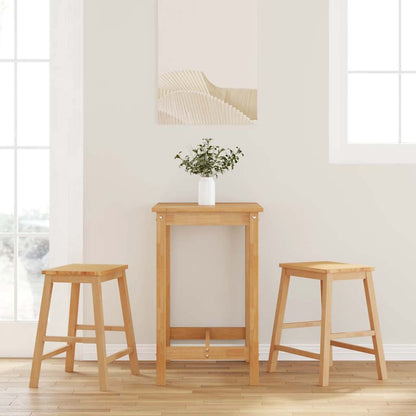 Sillas De Bar 2 Uds Madera Maciza Blanca Caucho