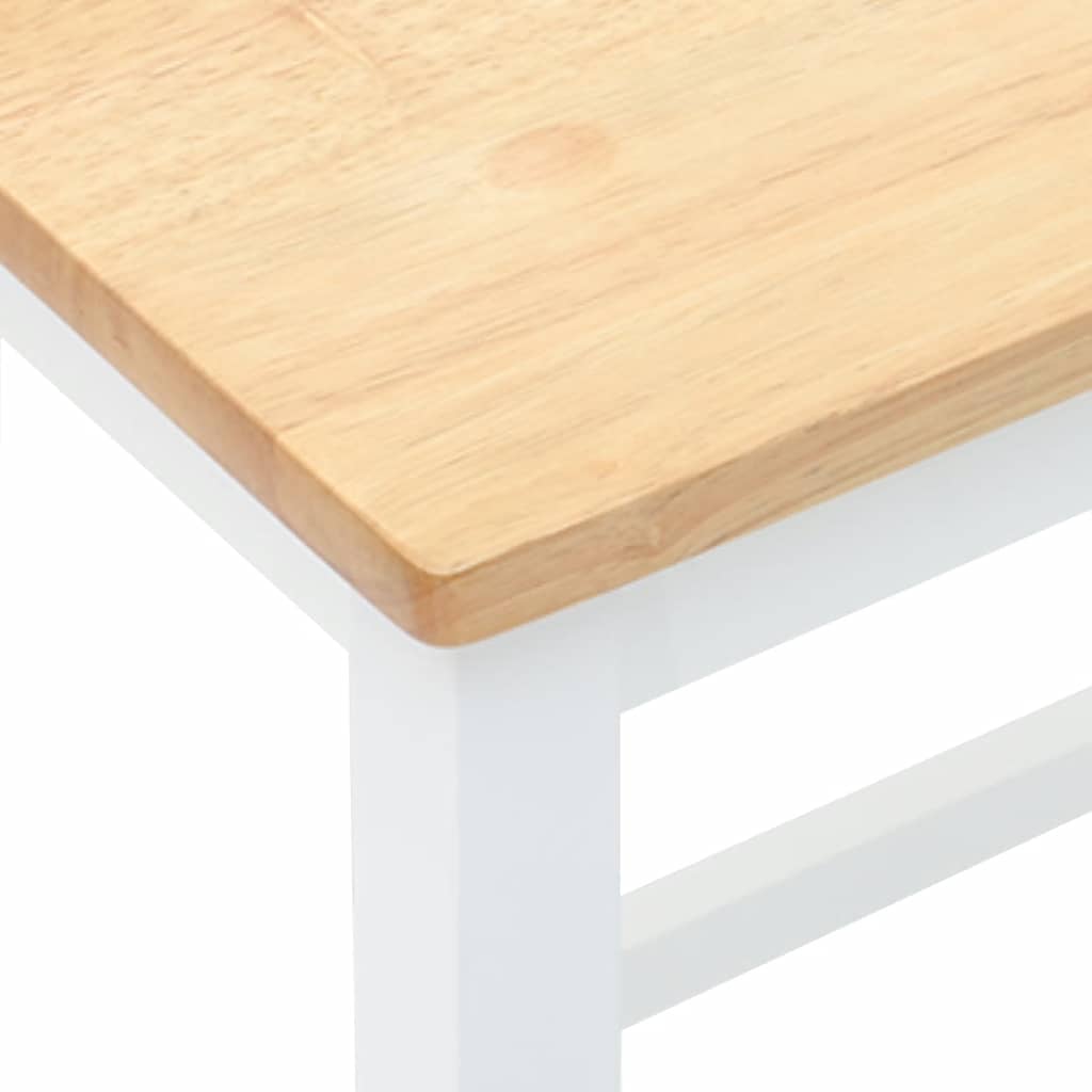 Sillas De Bar 2 Uds Madera Maciza Blanca Caucho
