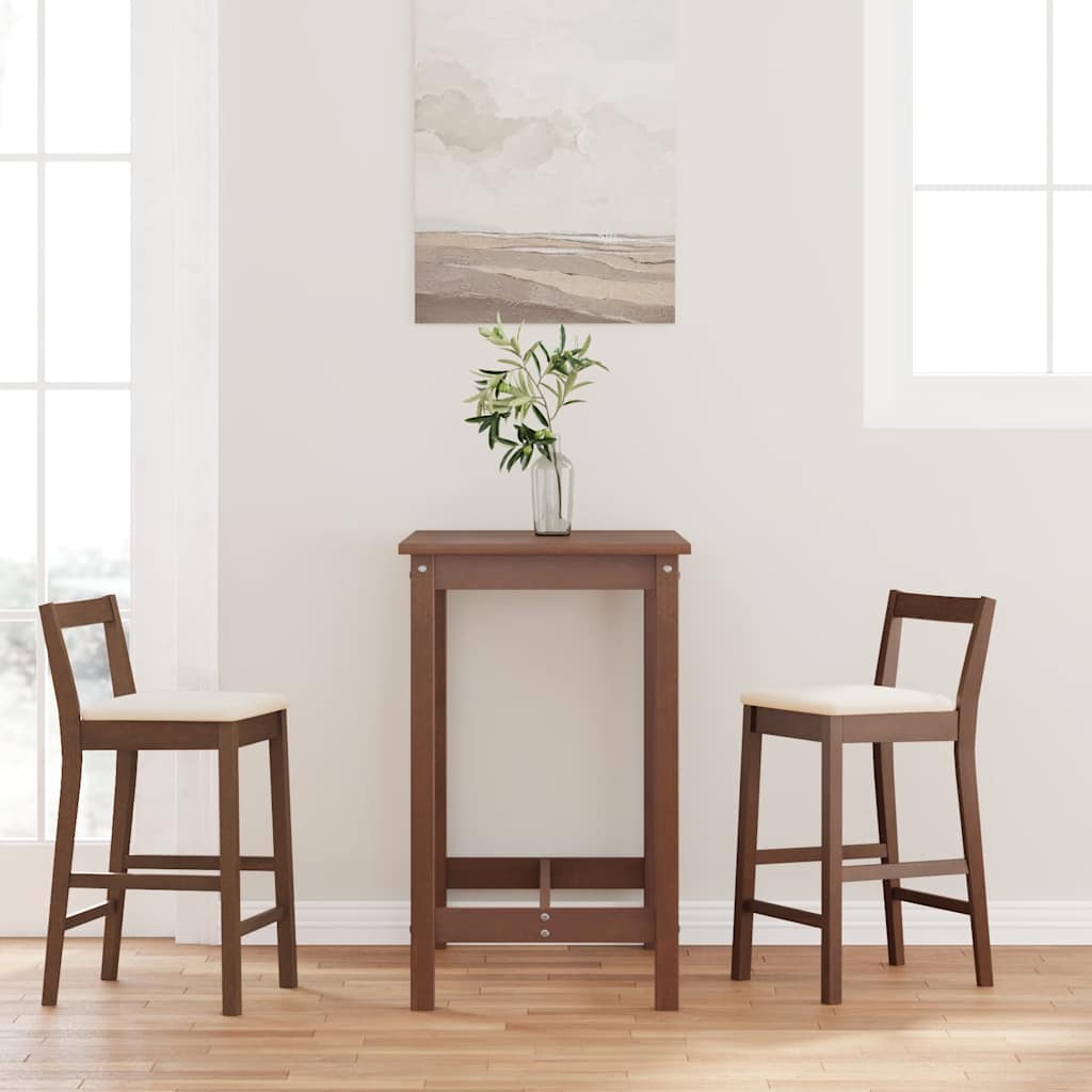 Taburetes De Bar Con Cojines, 2 Unidades, Madera Maciza Blanca, Goma