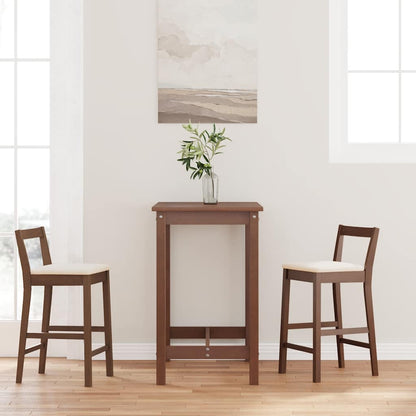 Taburetes De Bar Con Cojines, 2 Unidades, Madera Maciza Blanca, Goma
