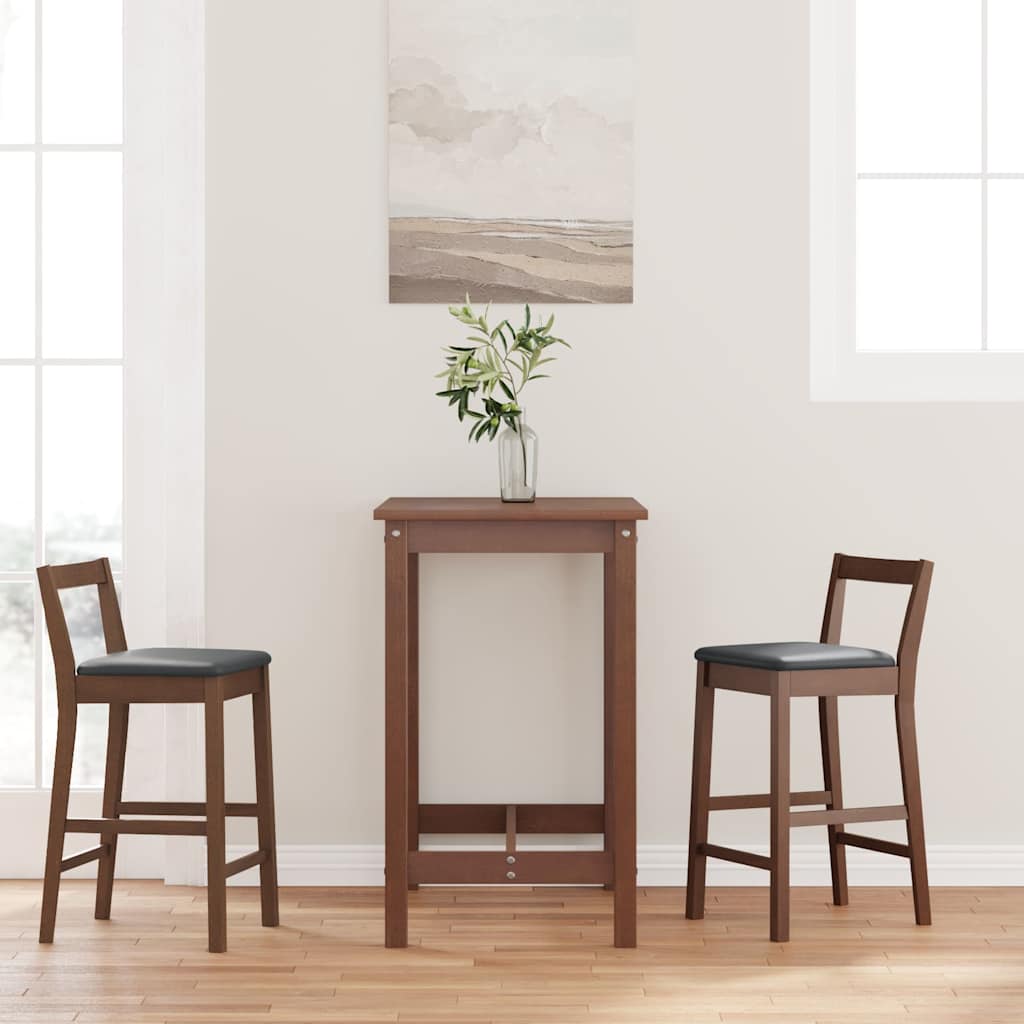 Taburetes De Bar Con Cojines, 2 Unidades, Madera Maciza Blanca, Goma