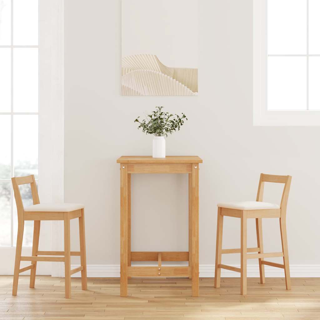 Taburetes De Bar Con Cojines, 2 Unidades, Madera Maciza Blanca, Goma